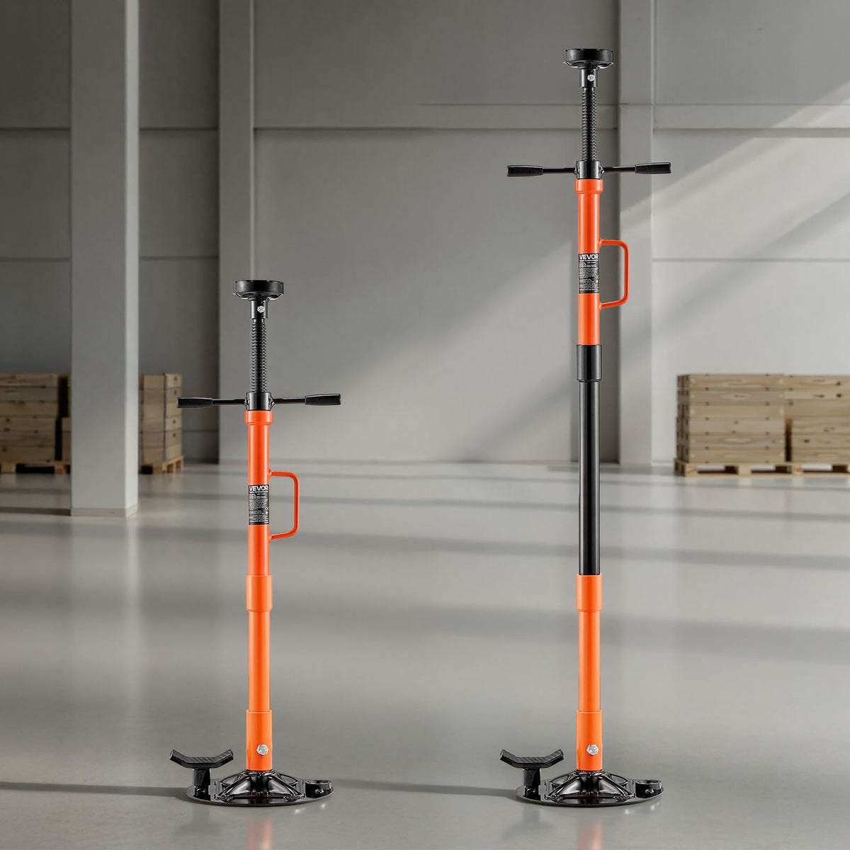 VEVOR Underhoist Support Stand, 1 Ton (2204 lbs) Capacity Under Hoist Jack Stand with Handle, Adjustable Height, Bearing Mounted Spin Handle, Self-Locking Threaded Screw, Support Vehicle Components