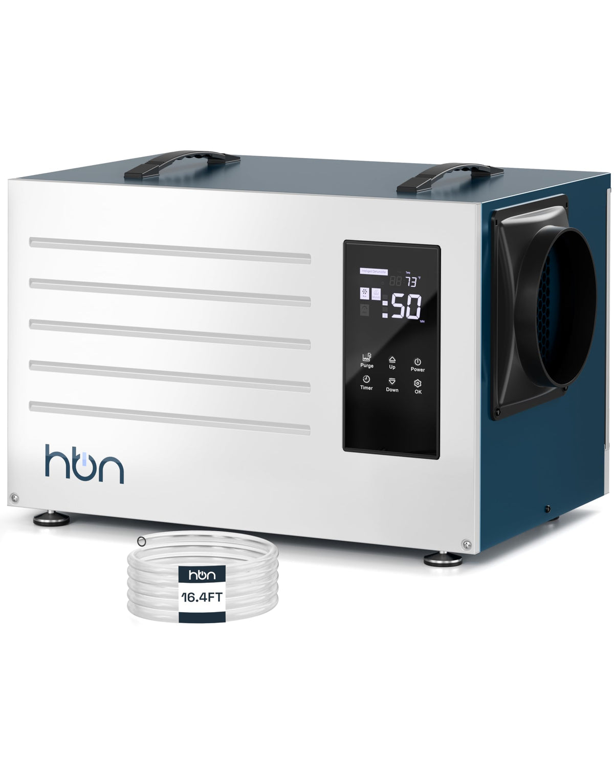 HBN Crawl space Dehumidifier 125 Pints with Pump and Drain Hose, Industrial Dehumidifier for Basement and Commercial up to 5900 Sq. Ft, Large Capacity, Built-in 24-Hour Timer