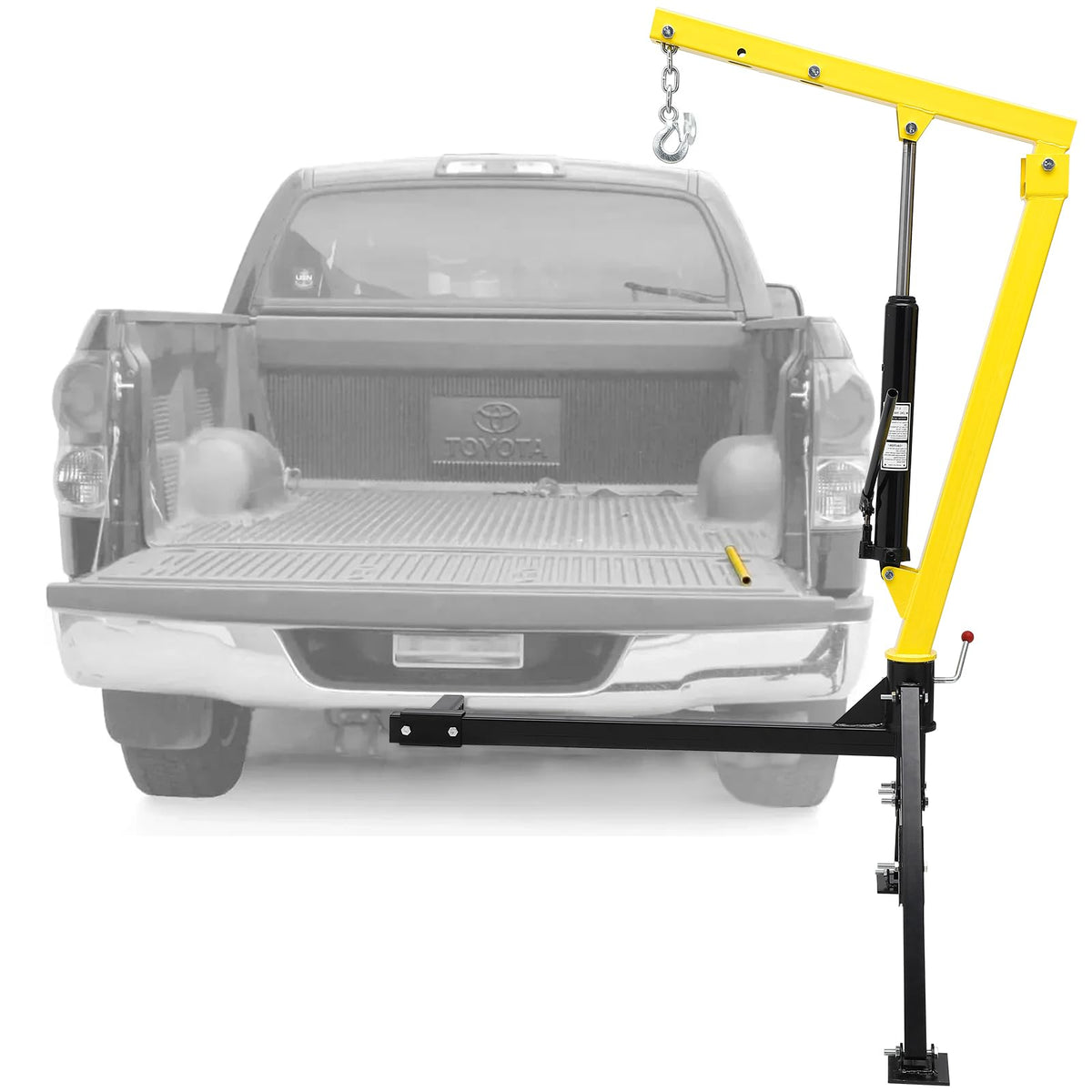 Towallmark Hydraulic Pickup Truck Crane, 1000 lbs Capacity with 3 Boom Capacities of 500 lbs, 750 lbs & 1000 lbs for Lifting Goods in Construction, Industry, Forestry