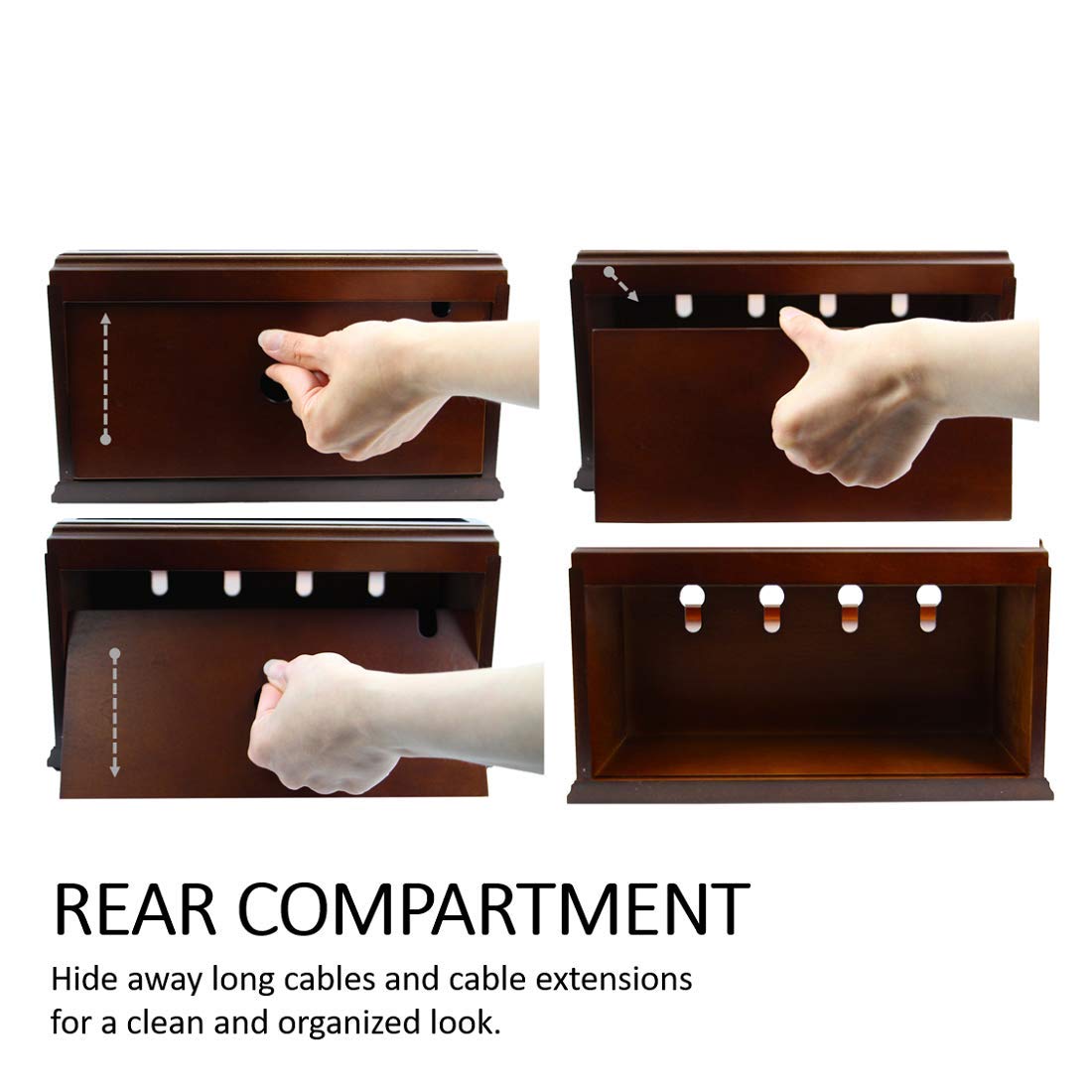 Decorebay Pecan Brown Wooden Multi-Device Charging Station and Valet