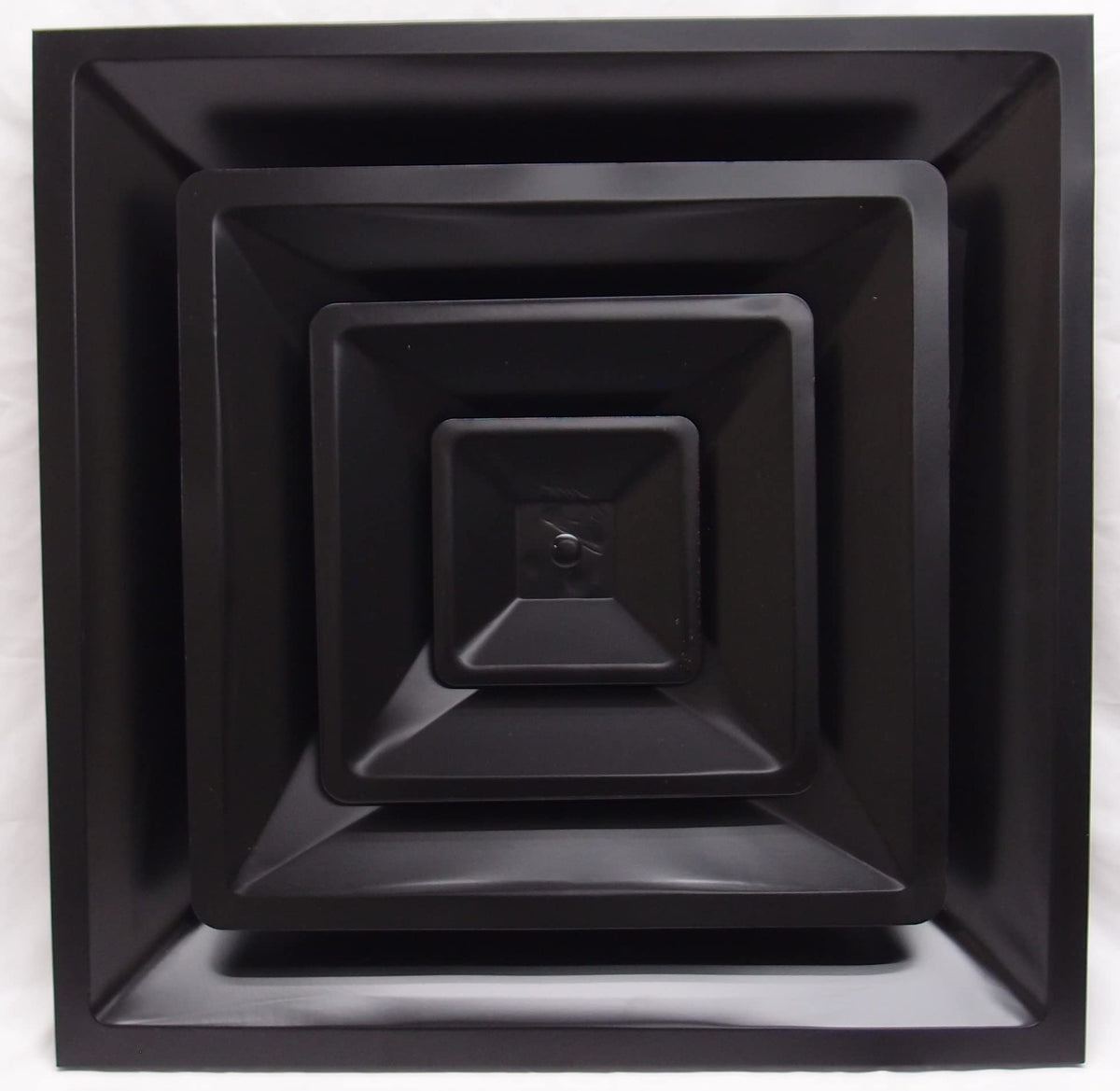 Drop Ceiling HVAC Supply Grille - for T-Bar Lay-in - 3 Coned - 24" x 24" - for 6" Vent Connection - Black