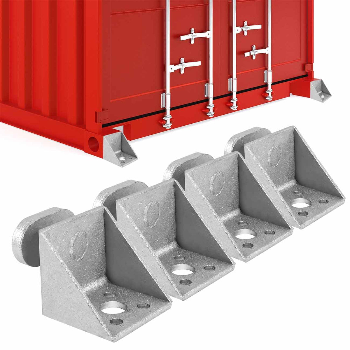 4 Pack Upgraded Shipping Container Ground Anchors, Hot Dipped Galvanized Steel Shipping Containers Side Twist Lock, Shipping Container Door Lock Down Bracket Ground Anchors Tie Downs