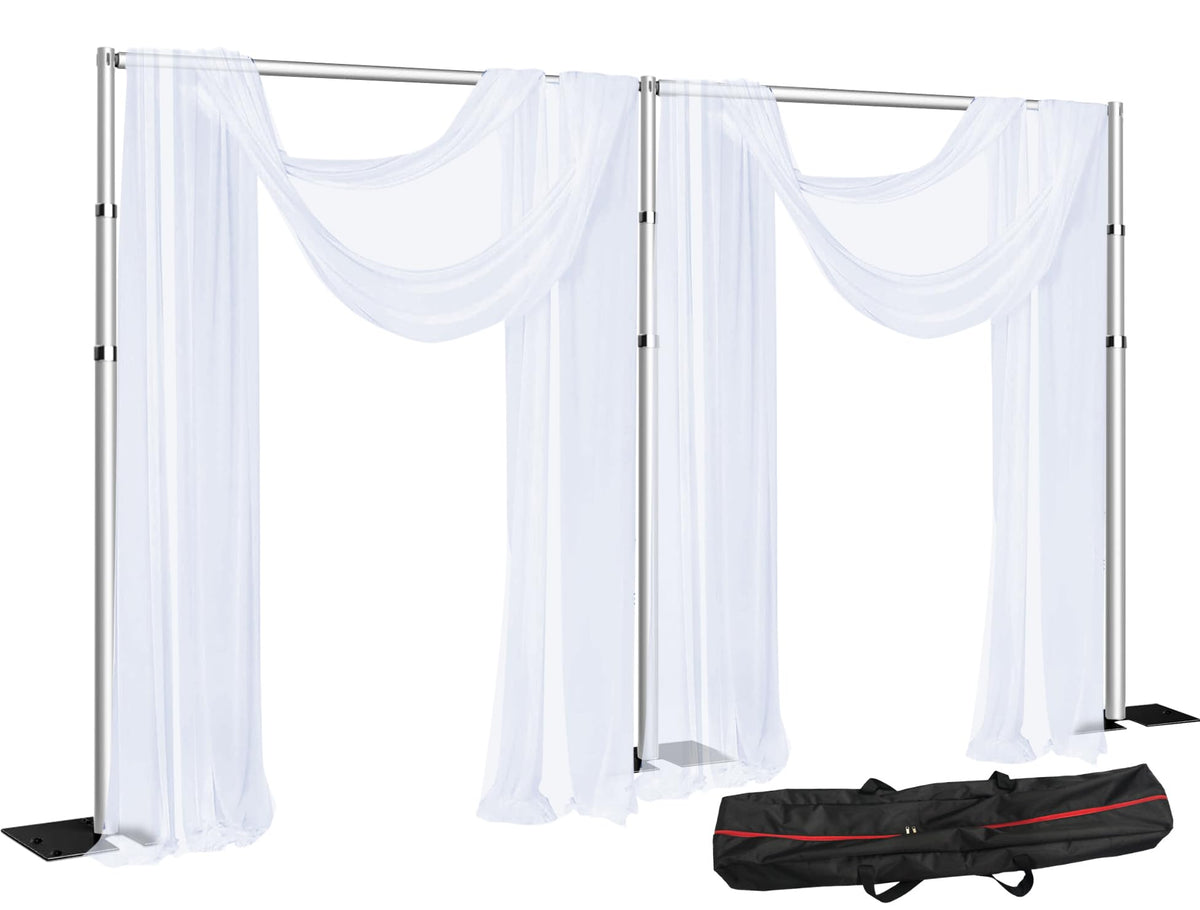 SLOW DOLPHIN 20 x 10ft Pipe and Drap Photo Studio Backdrop Stand Kit, Heavy Duty Adjustable Frame Backdrop Stand with Carry Bag for Event, Birthday Party, displays and Wedding Decoration.