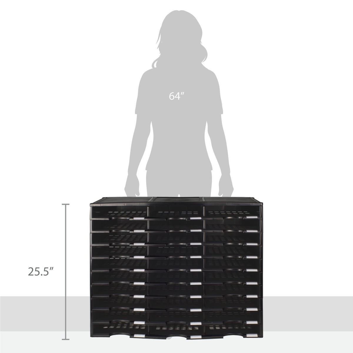 Storex Modular 30-Compartment Literature Organizer, Black