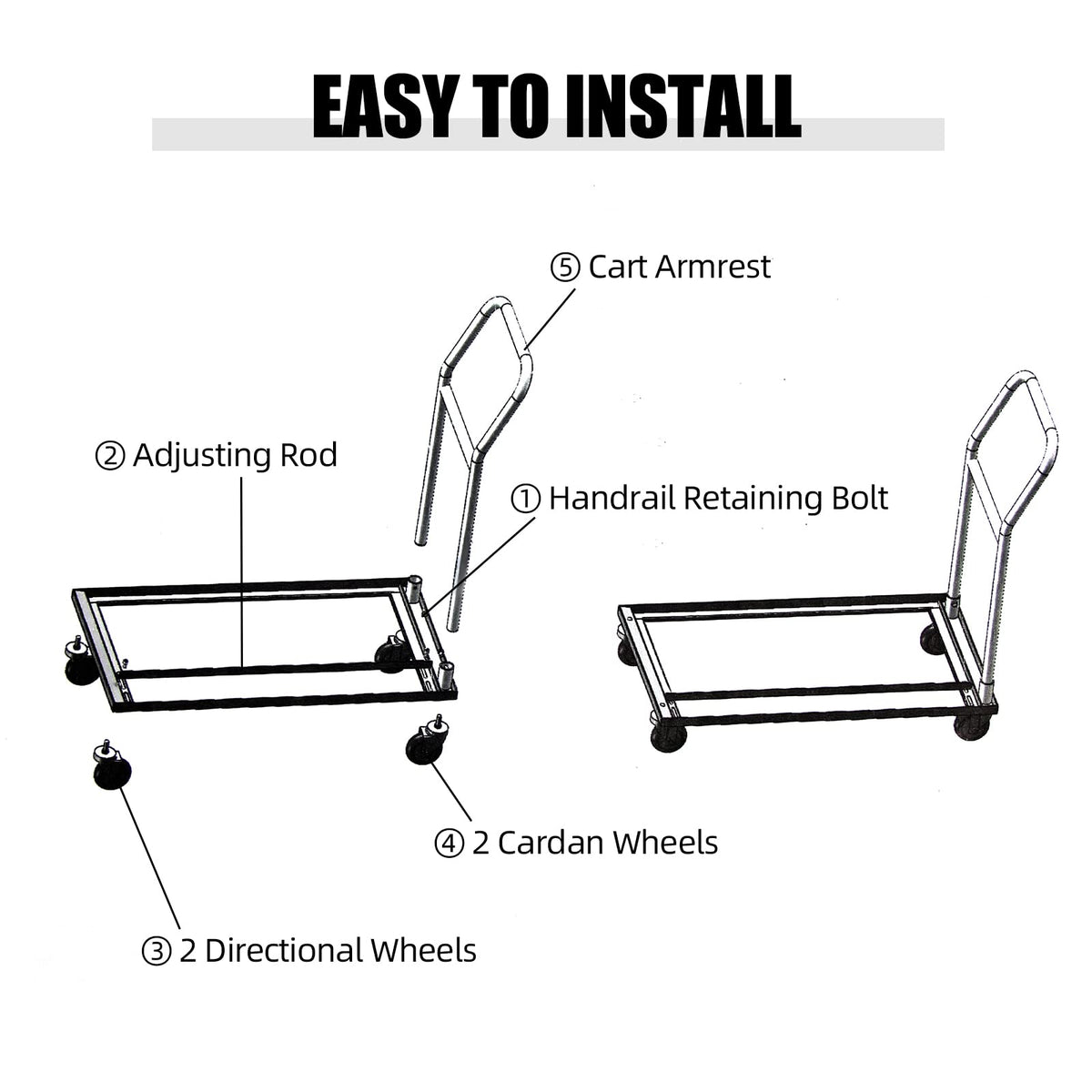 Multi-Function Folding Chair Cart Commercial Grade Steel Frame Storage and Transport Dollies for Plastic Resin and Wood Folding Chairs,37.8 X 21 X 36''