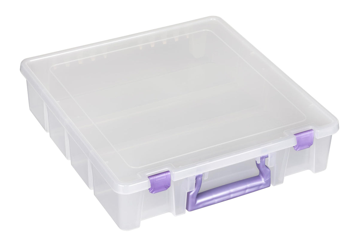 ArtBin 6955JS Super Satchel Compartment Box Clear Craft Organizer Storage Case - Purple, Pack of 1