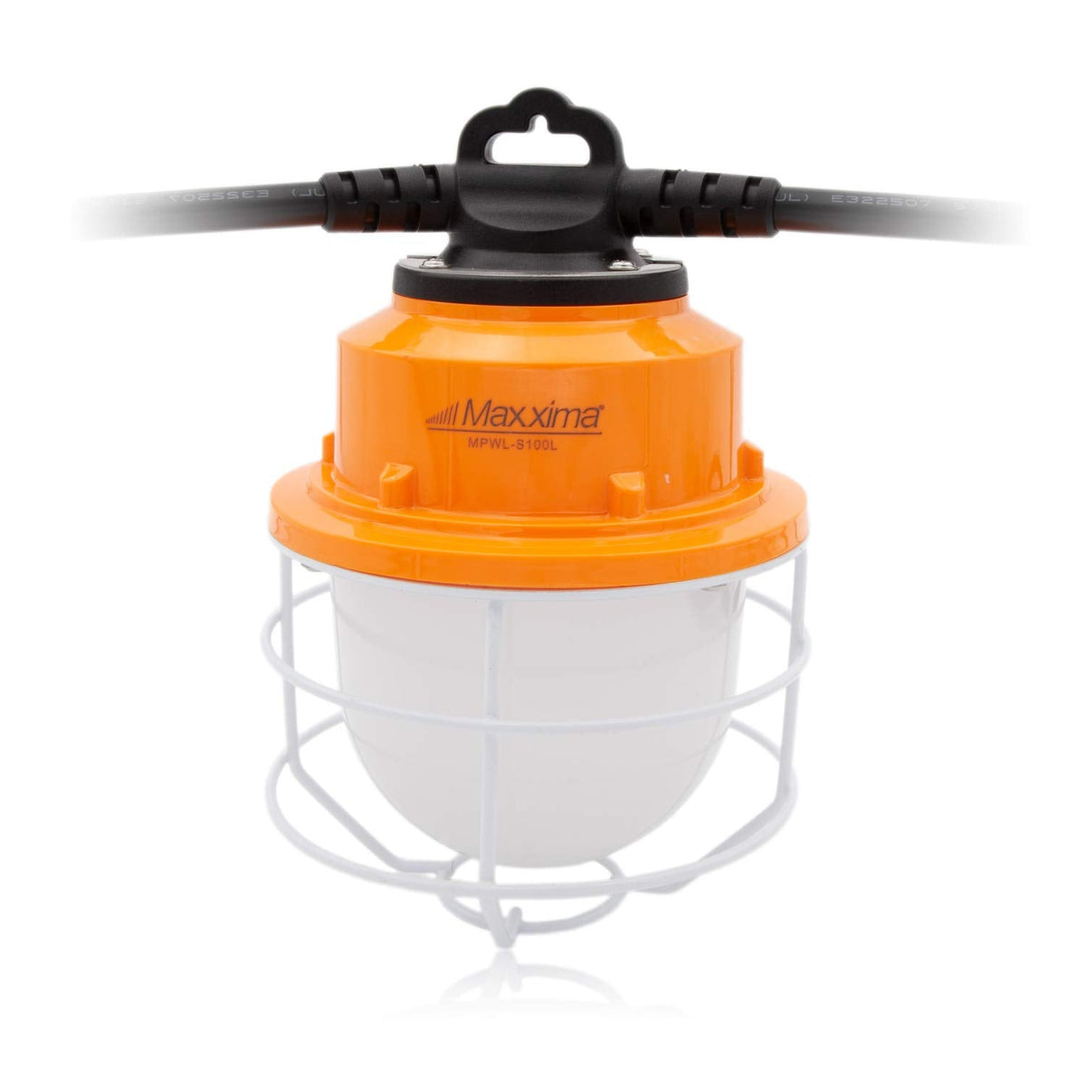 Maxxima Heavy Duty LED Construction String Light - 10,000 Lumens 100 Watts, 50 Ft, Linkable, 5000K Daylight, IP65, Ideal for Portable Job Site or Shipyard Lighting Needs