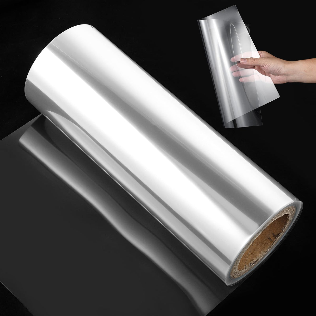 12in x 80ft Rolls 4 Mil Blank Stencil Sheets Acetate Sheets,Clear Plastic Sheet Roll Reusable PET Mylar Sheet Stencil Paper for Crafts,Cutting Machine