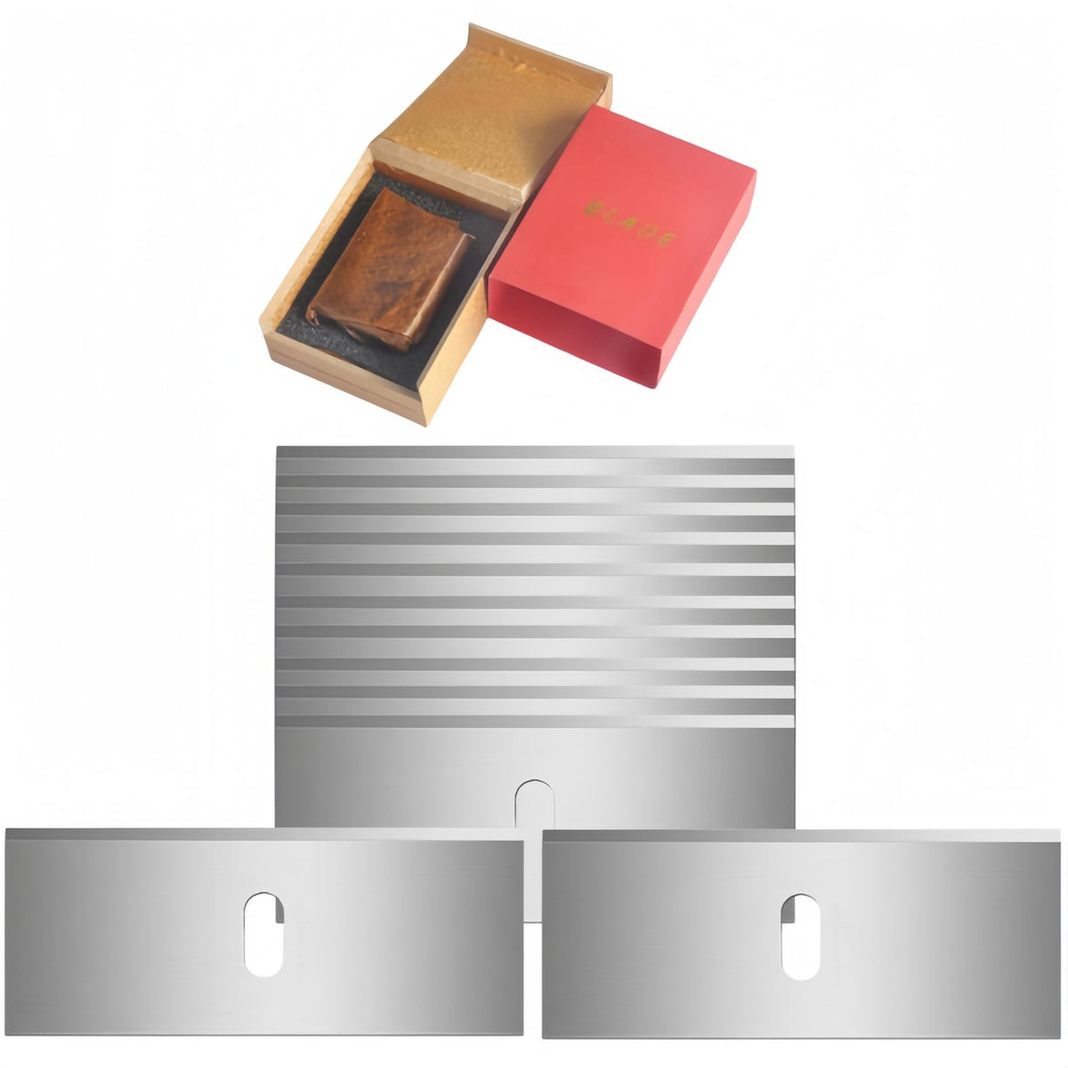 Replacement Mat Blades with Storage Box，Stainless Steel Mat Cutter Blade for Framing 100PCS