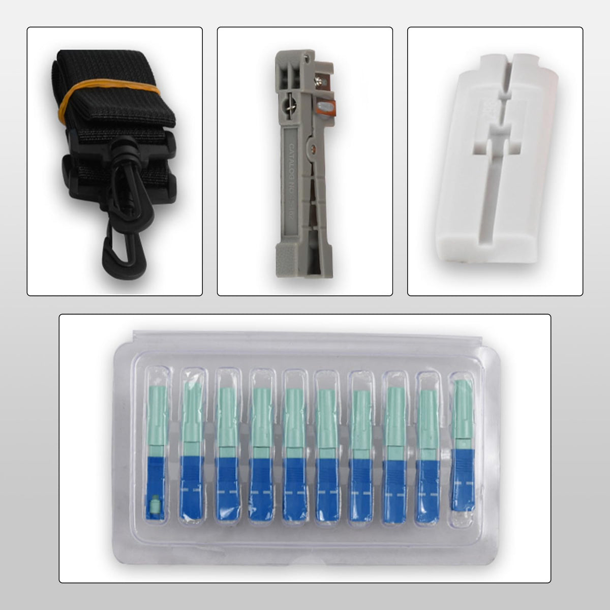 Optical Fiber ToolKit JFH-63D FTTH Loss Tester Kit Optical Power Meter OPM-22 + Visual Fault Locator VFL-22M+Miller Stripper+Fiber Cleaver FC-6S+Kevlar Scissors KS-K2+50pieces SC UPC Fast Connectors