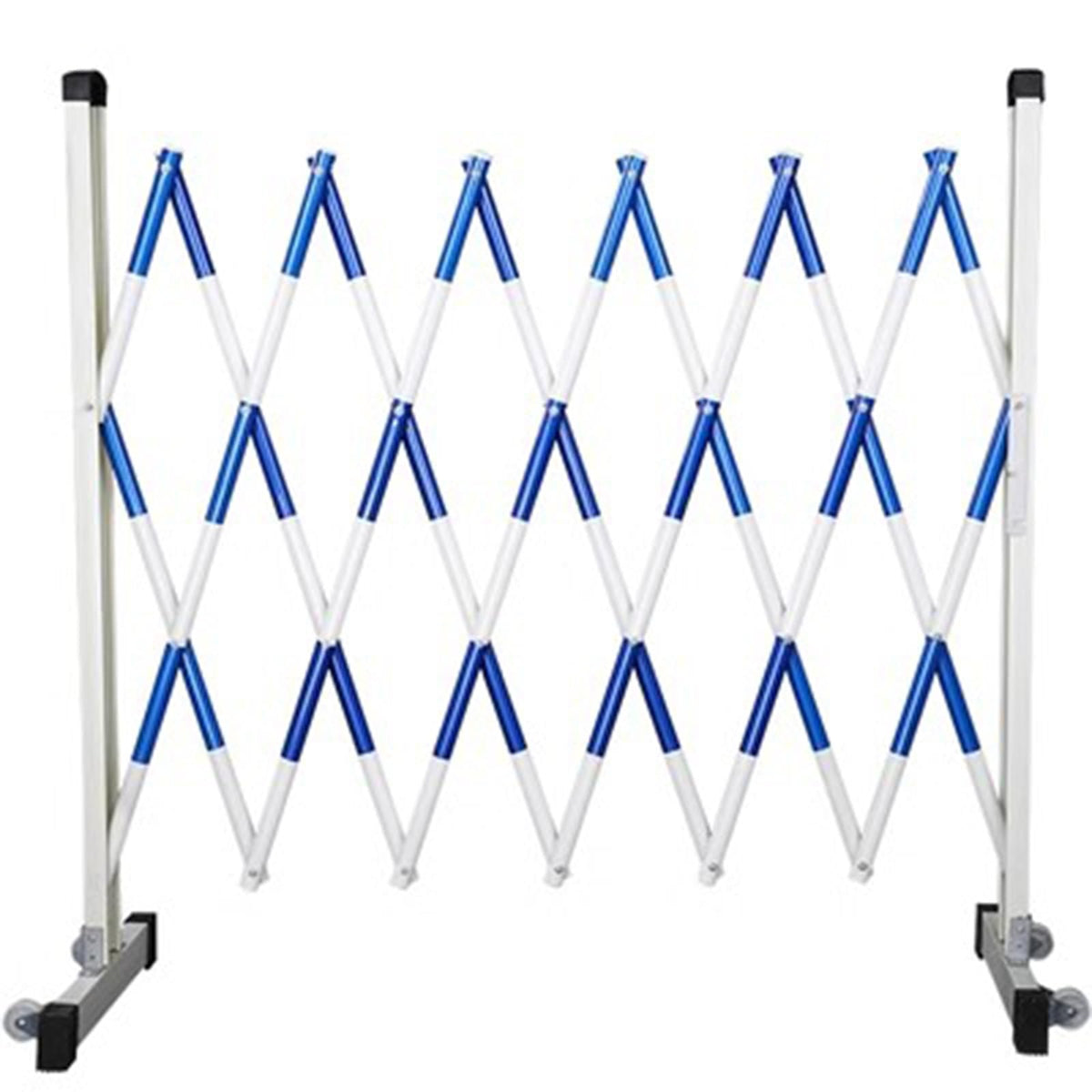 UYCVT Retractable Traffic Barricade Folding Door,Black Yellow Fiberglass Reinforced Expandable Barricade Fence for Safety Construction Barrier 1.2X2.5M-Blue-White-1.2x5m
