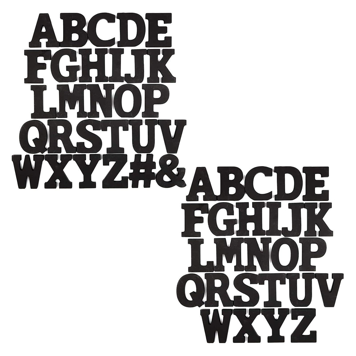 Bright Creations 54 Pieces 3D Wooden Alphabet Letters for Tabletop, Home Wall, Party Decor, DIY Crafts, A-Z (3 Inch, Black, 0.6 in Thick) - Letters for Wall Decor