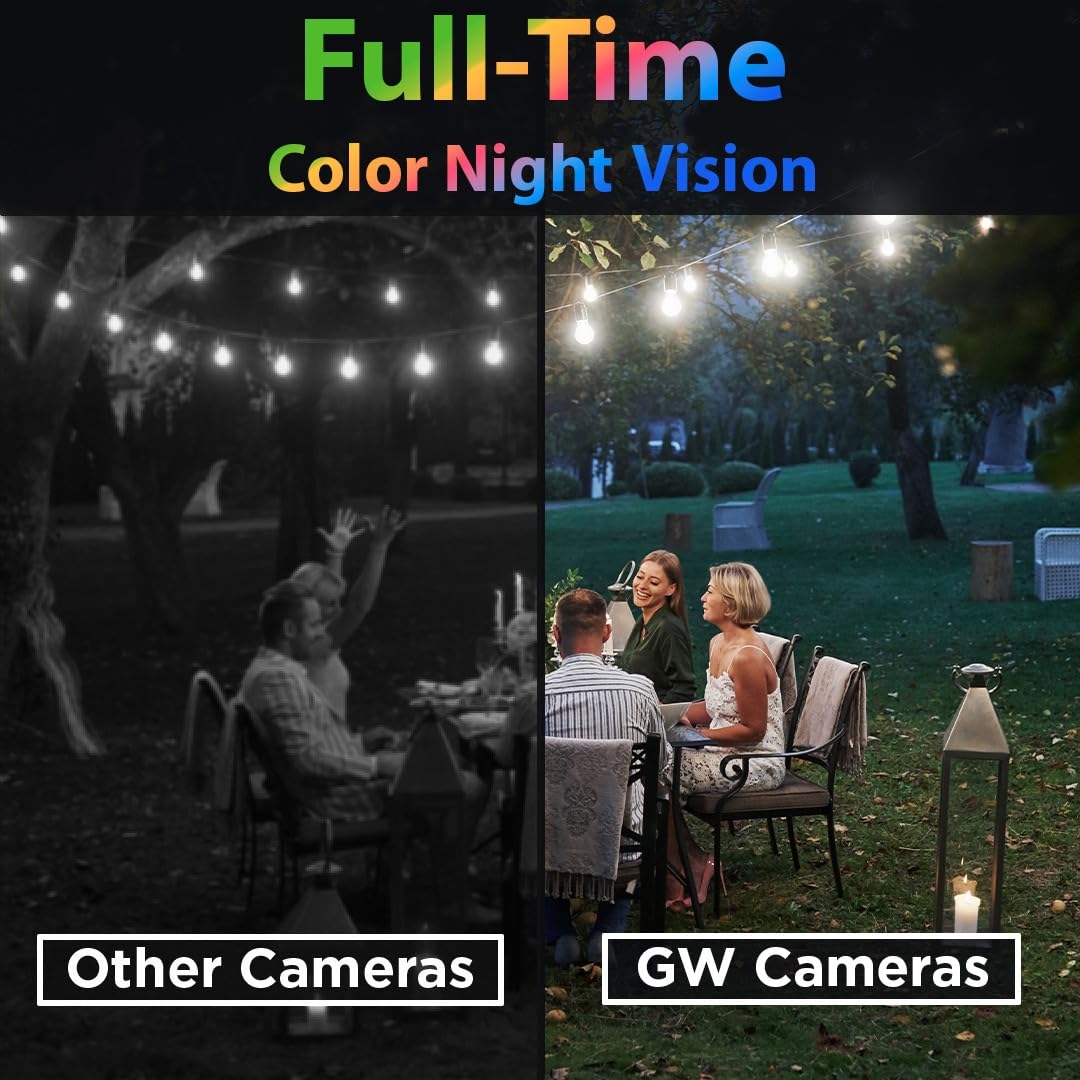 GW Security 8 Channel UltraHD 12MP 3X Motorized Zoom PoE Commercial Security Camera System with 4 x 12MP Full Color Night Face Recognition Outdoor Indoor Smart AI Bullet Camera, 160ft IR Long Distance