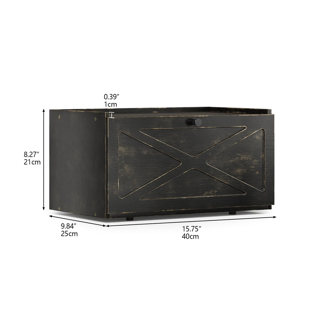 Trironsun Bamboo Bread Box for Kitchen Counter Farmhouse Bread Storage Container Large Capacity Bread Storage Bin Bread Holder (Antique Back)