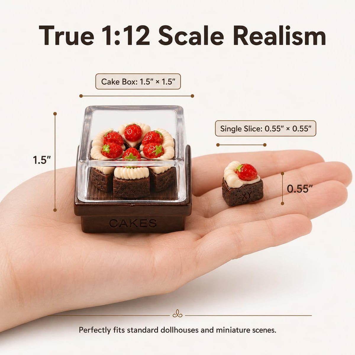LuvireQC 21Pcs Miniature Strawberry Cake Set - 1:12 Scale Resin Fake Food Charms for Adult Dollhouse Bakery Decor, DIY Craft Kit for Jewelry Making, Phone Case & Scrapbooking, Adult Collectibles