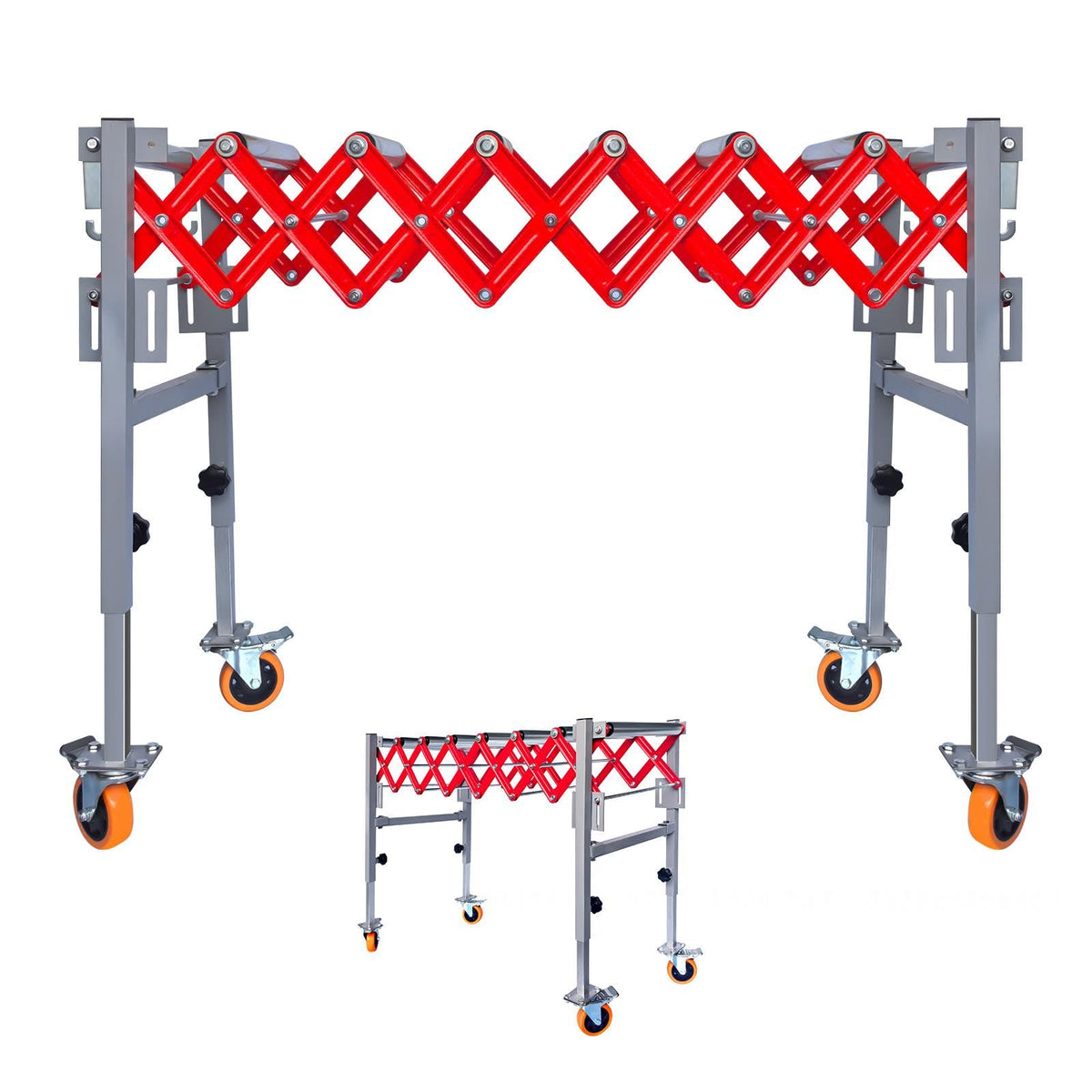 Expandable & Connectable Roller Conveyor 980LBS Capacity, 15.7" Wide Adjustable Conveyor Belt for Warehouse, Workshop, Infeed/Outfeed Table, Industrial Handling