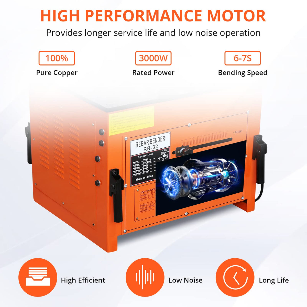Garvee Electric Rebar Bender Machine 3000W up to 1.3 in with Our Electric Bender - Achieve 0-180° Angles, Operate with Convenient Foot Pedal Switch, and Benefit from Powerful 3000W Motor