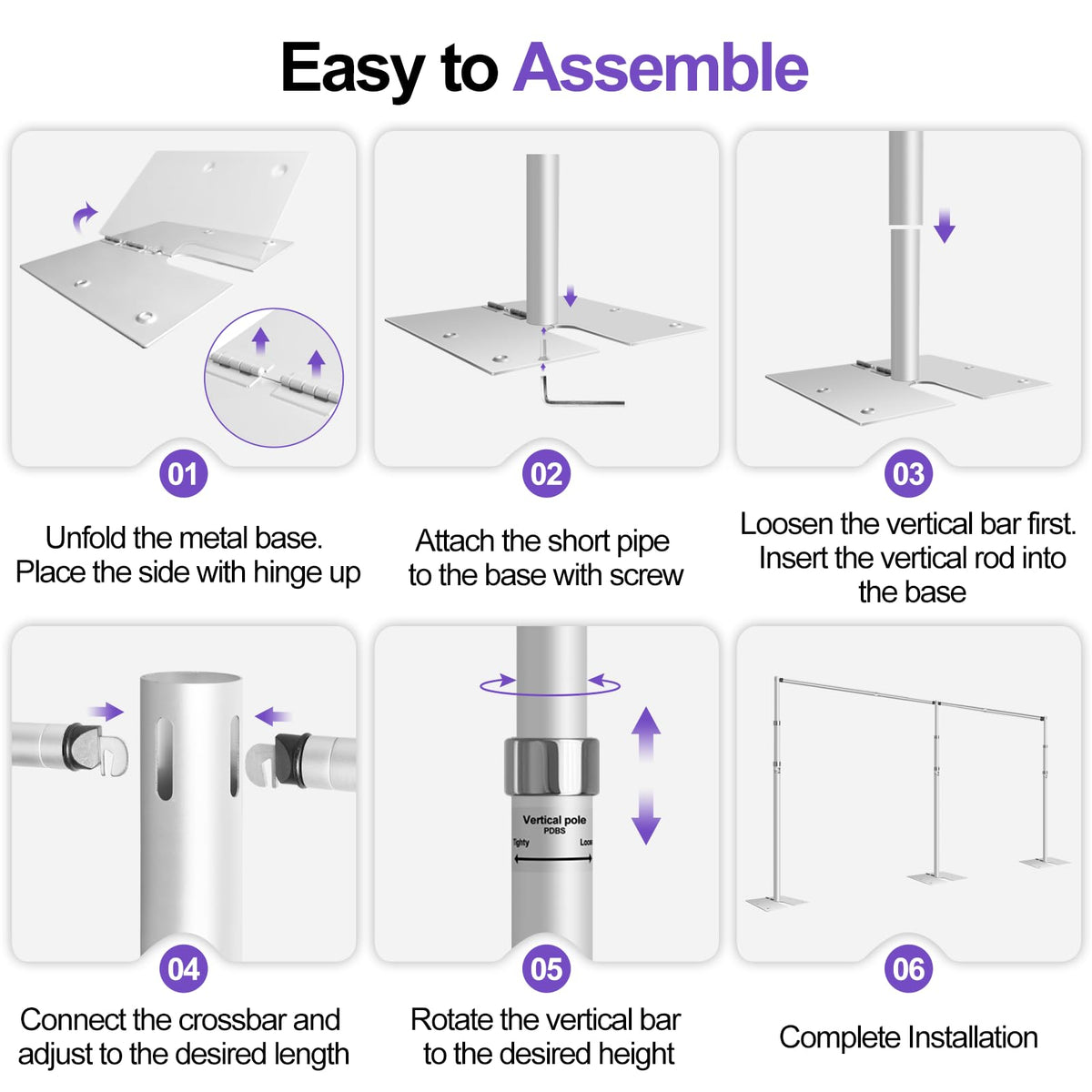 FUDESY 10x20ft Pipe and Drape Backdrop Stand Kit, Heavy Duty Adjustable Backdrop Frame with Flat Base for Photo Studio, Wedding, Party, Event Decoration