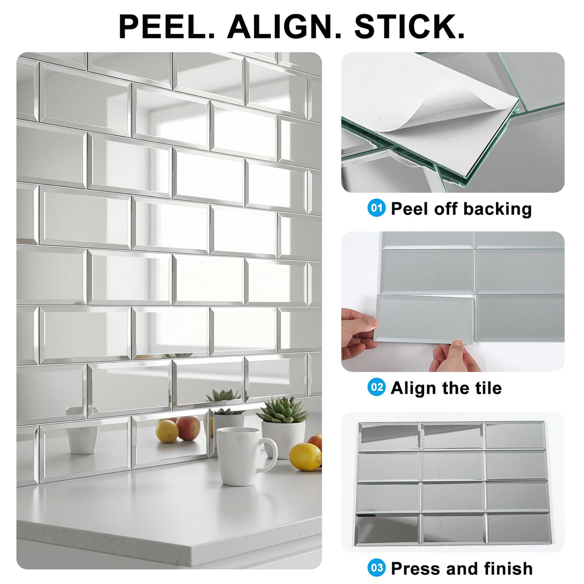 SODI MOSAIC Peel and Stick Mirror Tiles