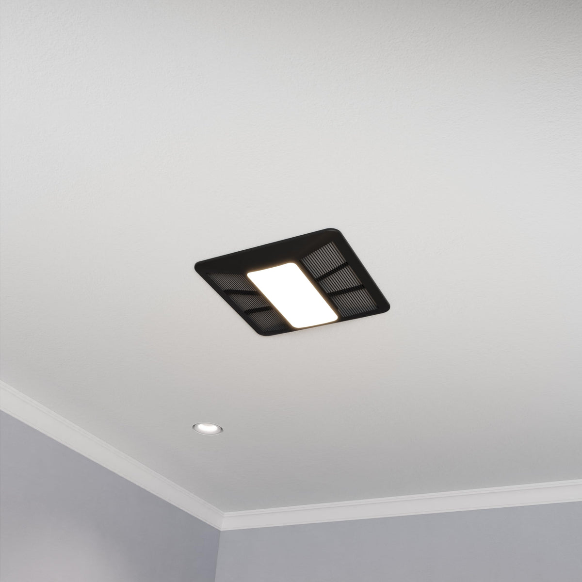 ANZZI Exhaust Fan 100 CFM 1.5 Sones Bathroom Exhaust Fan with Light & Humidity Sensor, Ceiling Mount (Black)