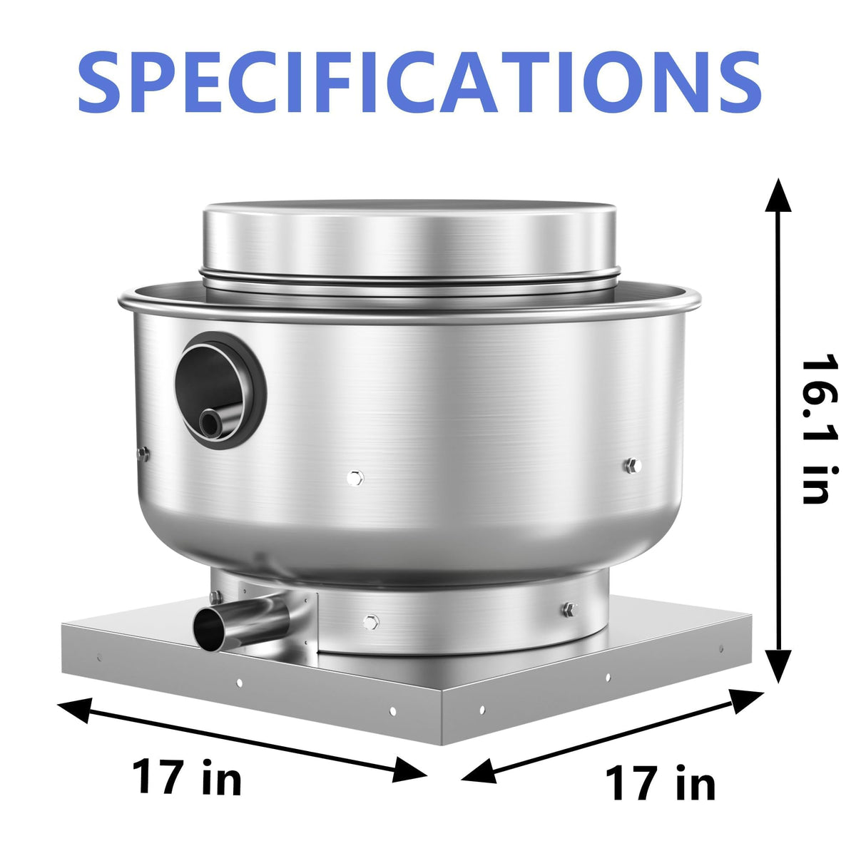 TBCDHCMC Roof Ventilator Restaurant Rated Exhaust Fan Direct Drive Centrifugal Upblast Exhaust Fan 1/6HP 800 CFM 110 Volt Single Phase Motor
