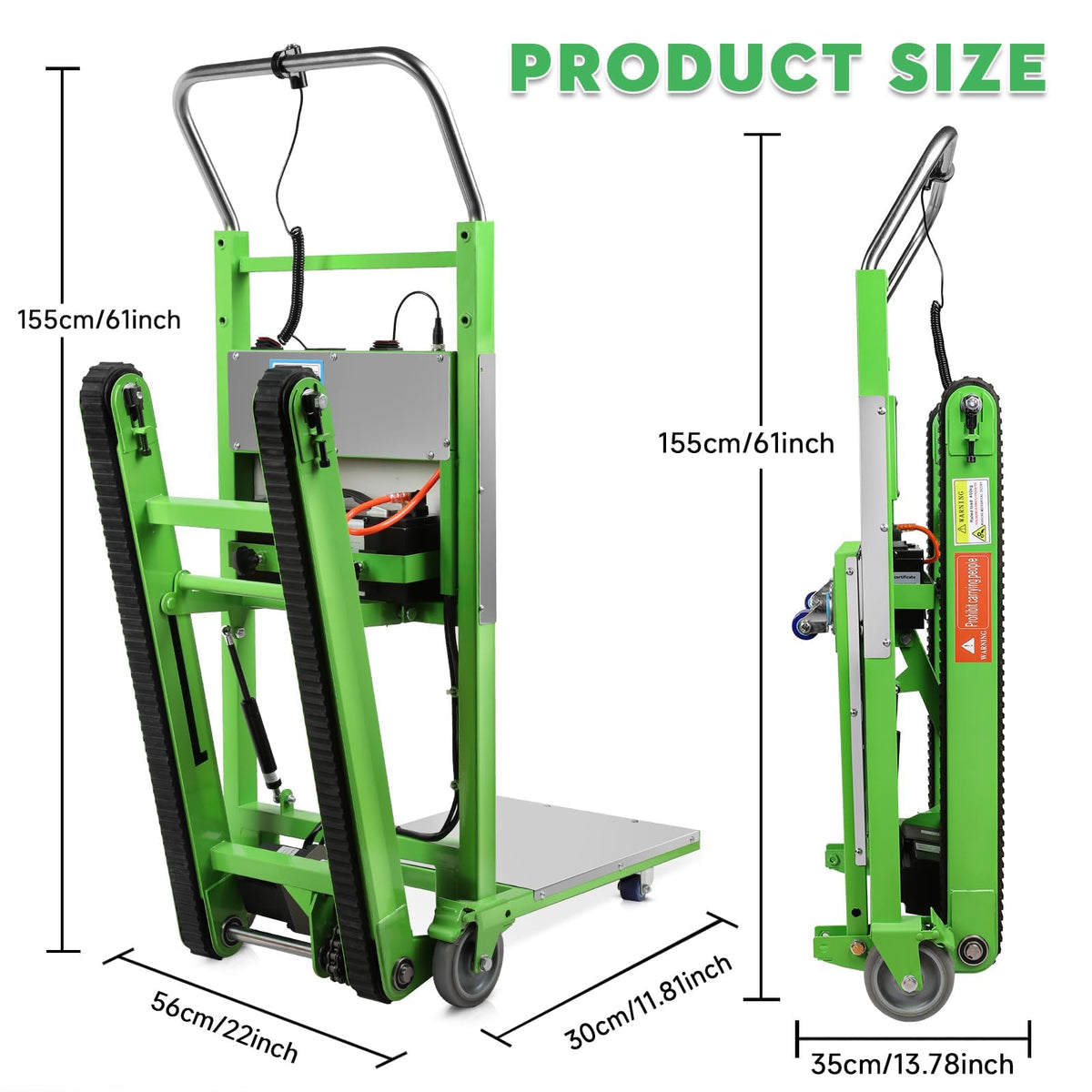 Electric Stair Climbing Dolly, 900LBS Capacity 1250W Crawler Tracks Stair Climber, Motorized Hand Truck with Foldable Telescopic Handle for Furniture Moving