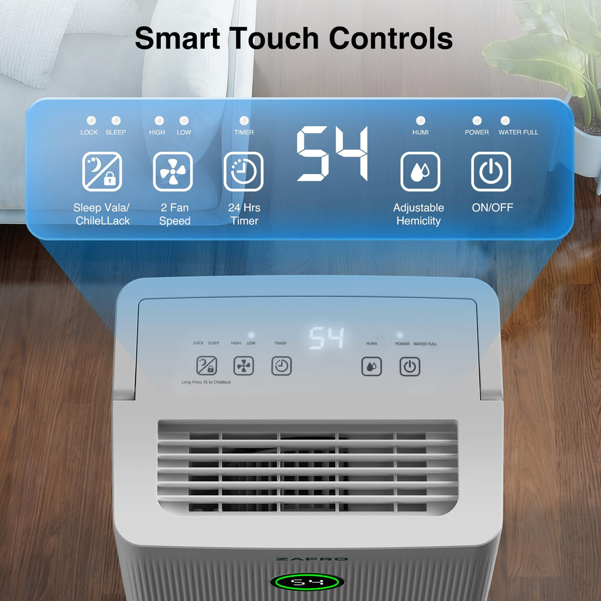 ZAFRO 1600 Sq.Ft Dehumidifiers for Home and Basement with Drain Hose, Ultra Quiet 41dB, Energy Saving Max 21 Pints Dehumidifier with Auto or Manual Drainage, Auto Defrost, Three Modes, Dry Clothes