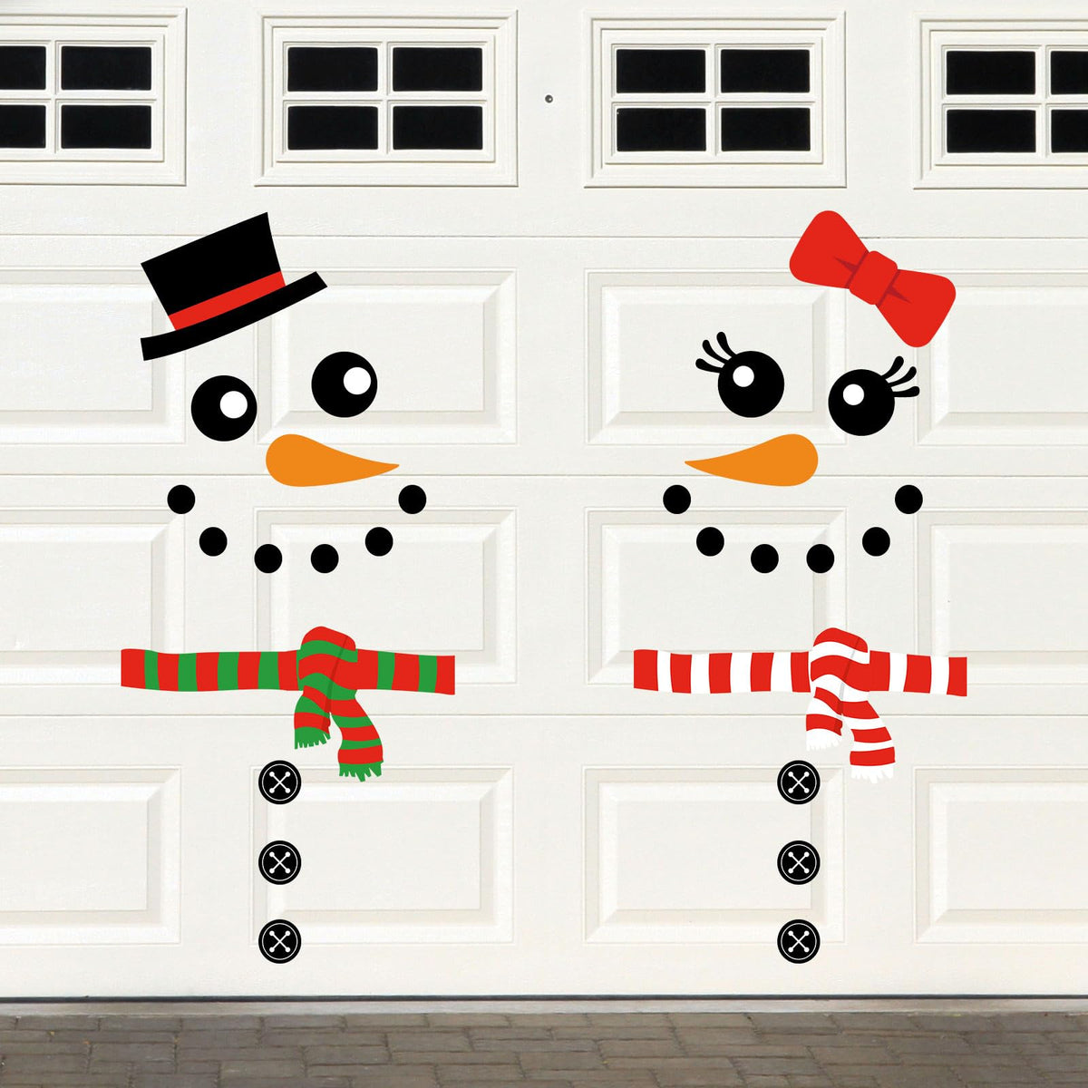 JarThenaAMCS 2 Sheet Christmas Snowman Door Stickers Removable Winter Snowman Wall Decals Large Xmas Mural Stickers for Home Window Door Refrigerator Decor