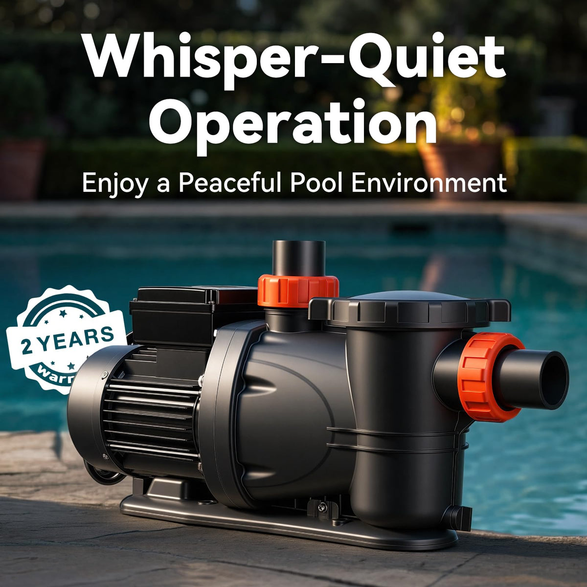 LEO In/Above Ground Pool Pump High Flow Powerful Self Priming Pool Pump,Dark Black
