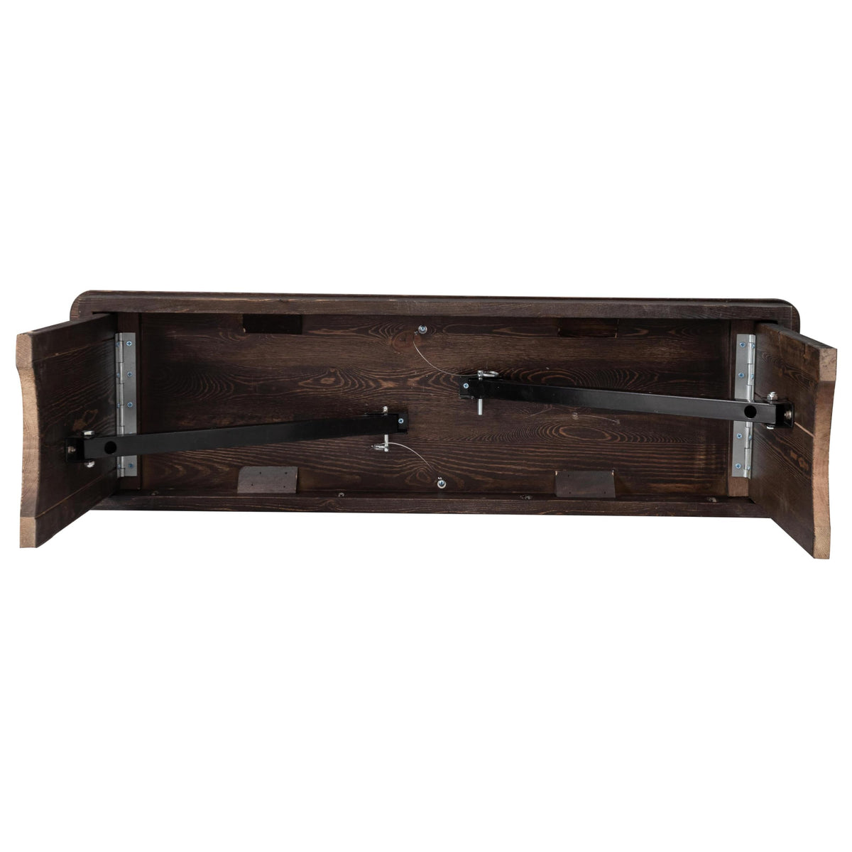 Flash Furniture HERCULES 40" x 12" Folding Farm Bench, Solid Pine Entryway Bench in Mahogany