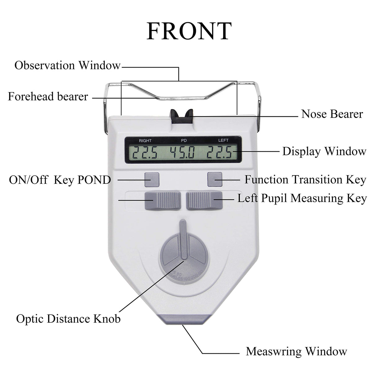 Huanyu Optical Digital Pupilometer 45-82mm PD Meter+70-130℃ Frame Warmer Eyeglass Frame Heater