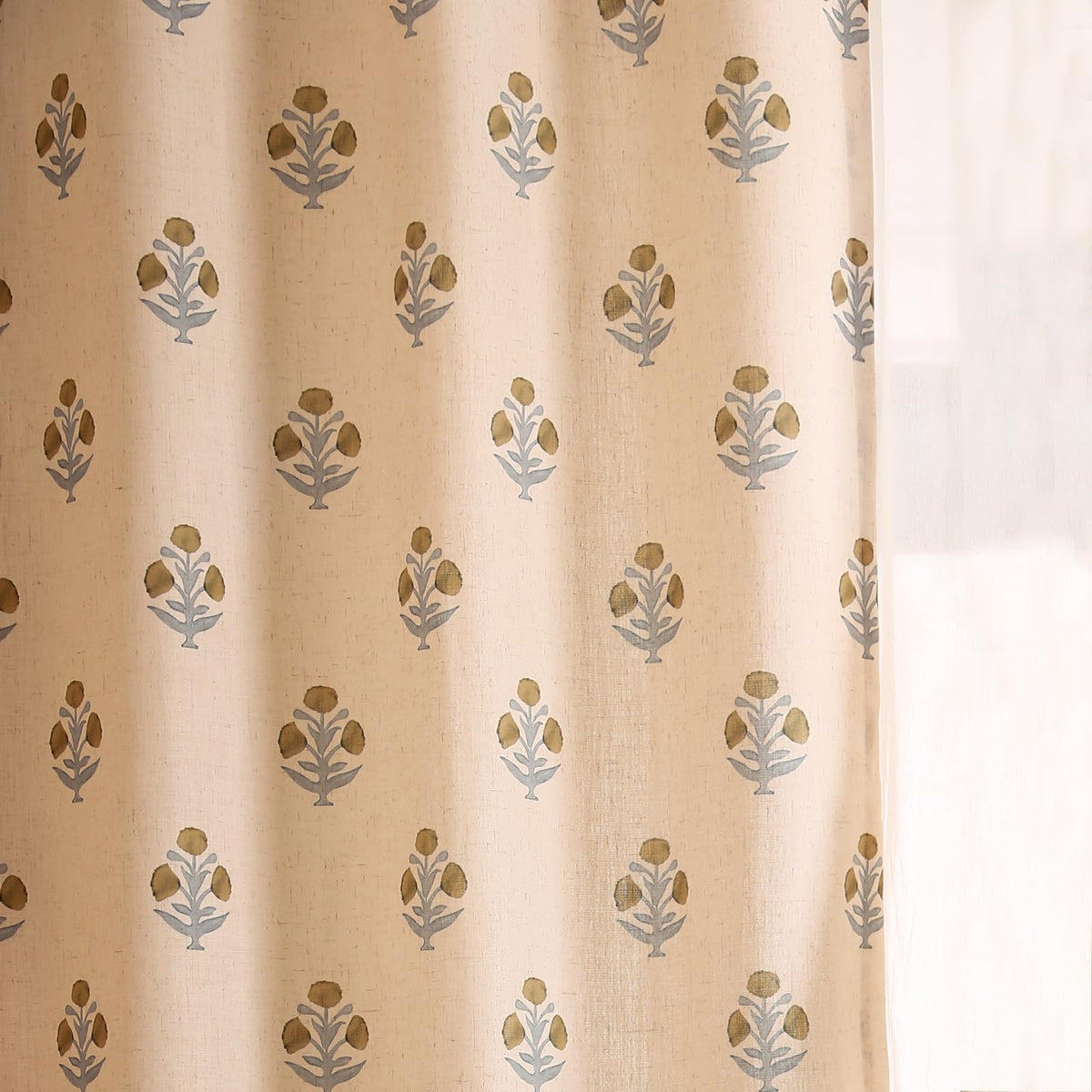 patdrea Designer French Linen Curtains Set of 2 Panels,53"x63"-Istana