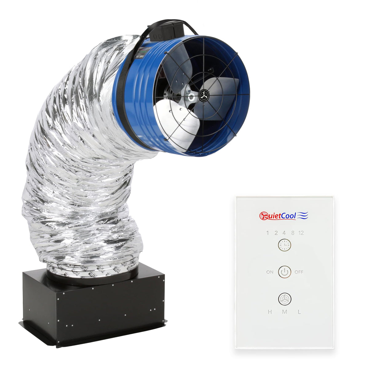 Quietcool QC CL-4700 RF Classic Advanced Whole House Fan with Wireless Control - Up to 4415 CFM - Two Speed - Covers up to 2,208 SQFT - 10 Year Warranty - Removable Grille