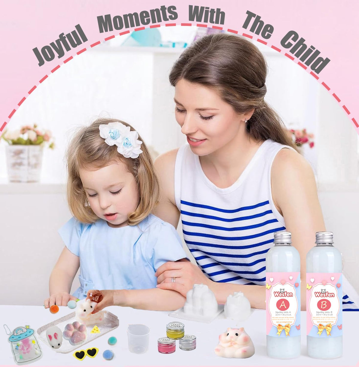 Wesfen Easy-to-Use Squishy Resin Kit - 1:1 AB Liquid Silicone, Taba Squishy Kit