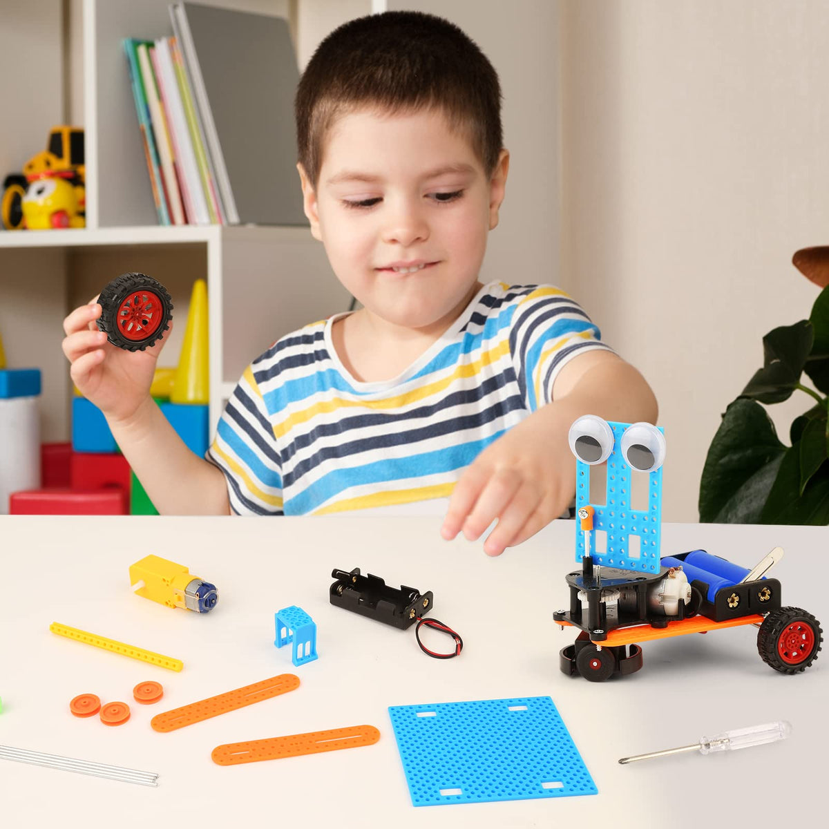 STEM Kits for Kids Crafts 6-8 8-12, Boys Gifts Toys for 6 7 8 Year Old Boy Birthday Gift Ideas, STEM Toys Crafts 6+ 7+ yr, Robotics Science Kits Activities Robot Building Age 8-10 9 10 11 12 13 14