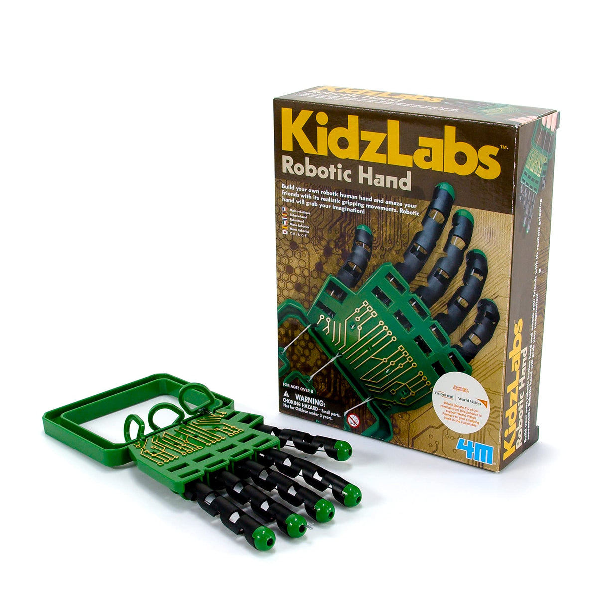 4M Kidzlabs Robotic Hand Kit, Build Your Own Robotic Hand, For Boys & Girls Ages 8+