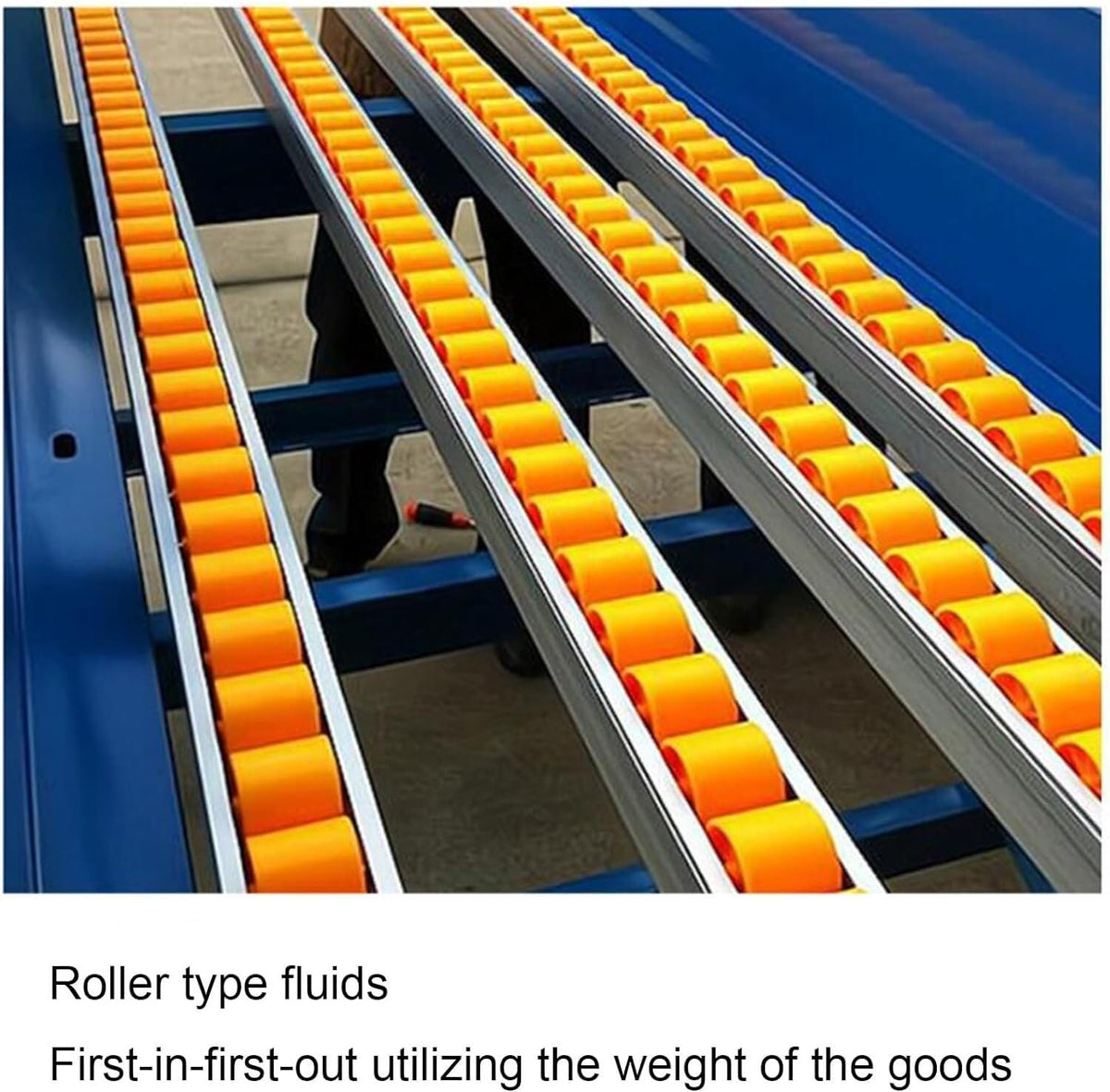 Light-Duty Conveyor for Warehouse Freight, Portable ABS Plastic Roller Table with 2 Slides, 200cm Long, Ideal for Factories and Material Handling Solutions