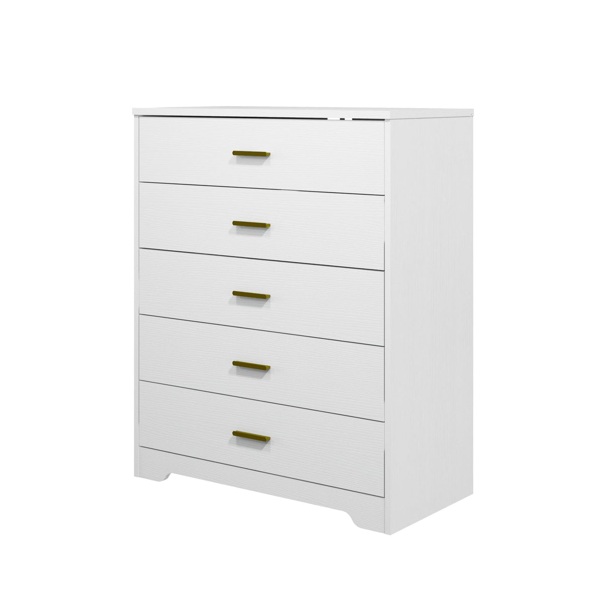 Panana Dresser for Bedroom with 4/5 Drawers, Wooden Chest of Drawers, Storage Organizer Unit Dressers for Bedroom, Living Room, Hallway, Nursery (White, 5 Drawer)