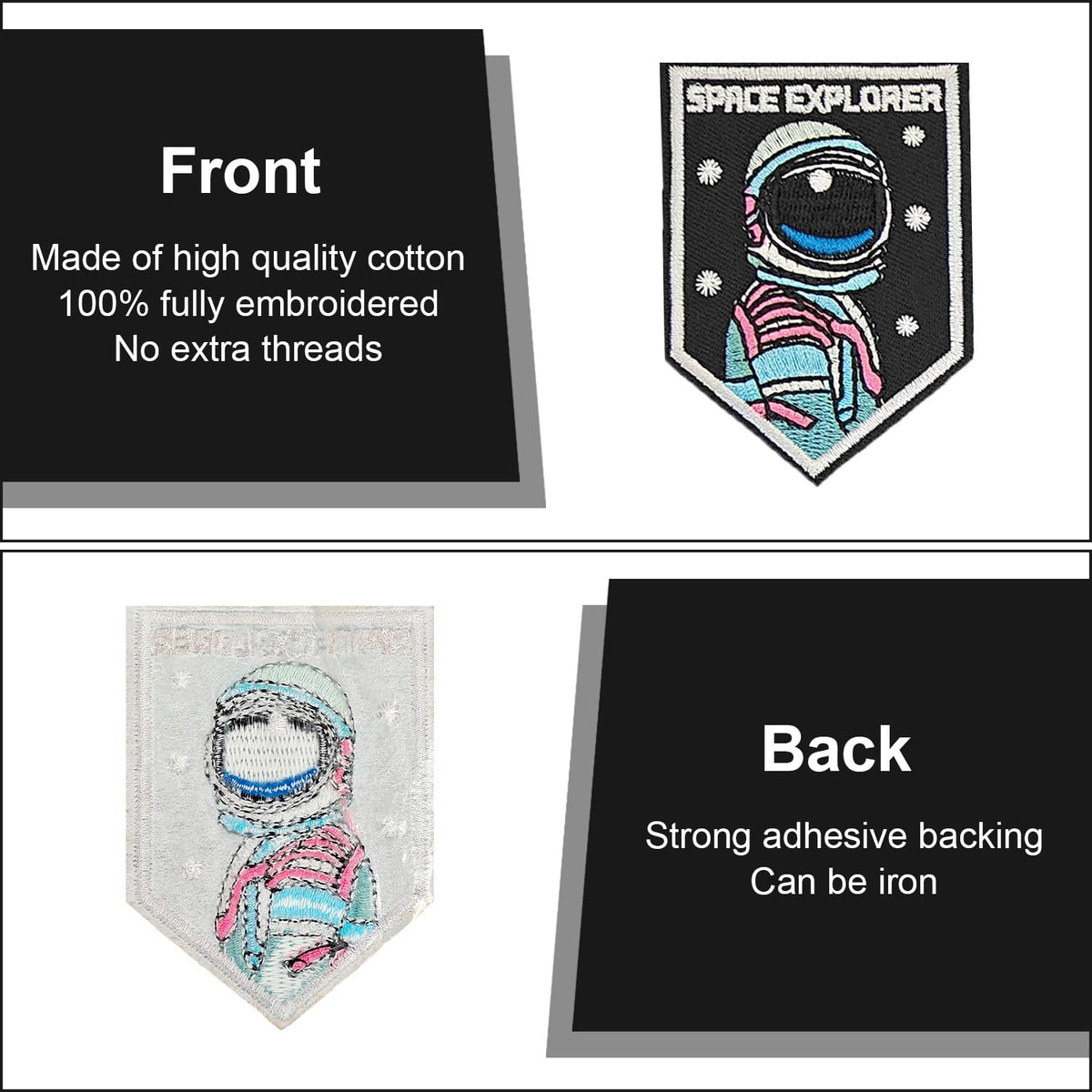 RF-patch 40Pcs Iron on Patches Variety Pack, Large Embroidered Applique Iron on Patch for Clothes, Hats, Jeans, Backpacks, Etc, Machine Washable