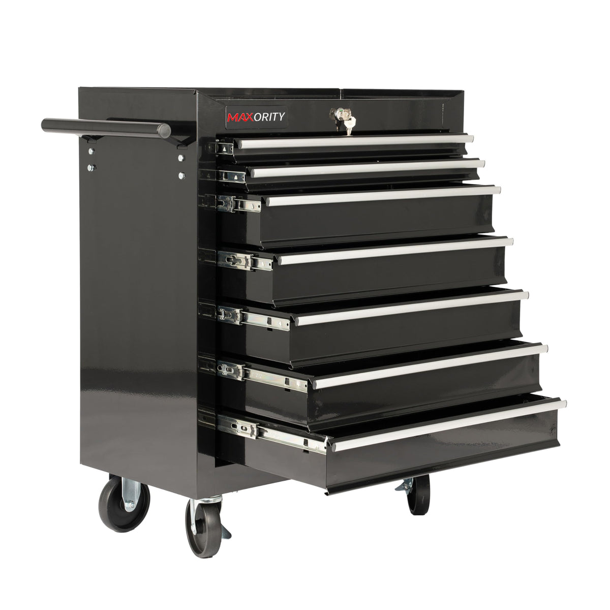 Maxority 7-Drawer Heavy-Duty Rolling Tool Chest Cabinet with Lock Mobile Cart for Garage & Workshop, Black