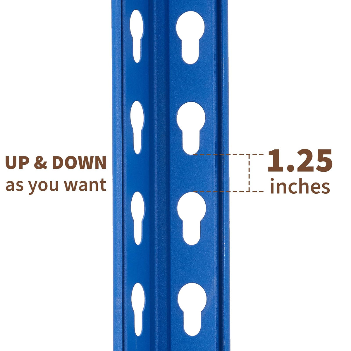 5-Tier Storage Shelving, Adjustable Garage Shelves, Meta Storage Shelving Unit with 2500 LBS Capacity, Steel Wire Rack Shelf Organizer for Garage, Kitchen Pantry Basement, 48 x 17 x 71 inch, Blue