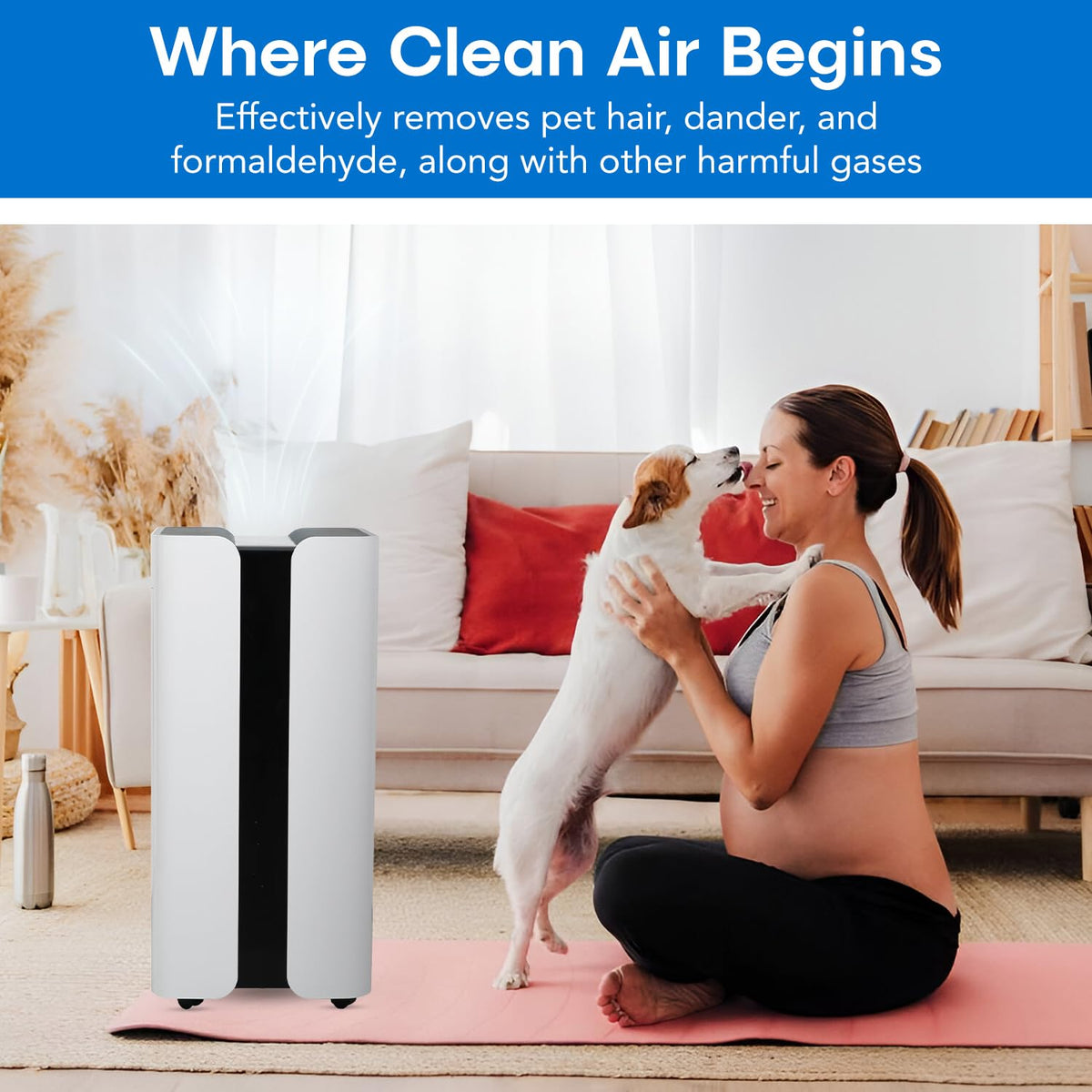 MOUNTO 600cfm Large Air Purifier for Whole Home, Pet Hair Purifier with HEPA Filter, Covers 3000sqft, Remove 99.97% Smoke, Pollen, VOCs - Commercial Air Cleaner for Office, Classroom, Large Room
