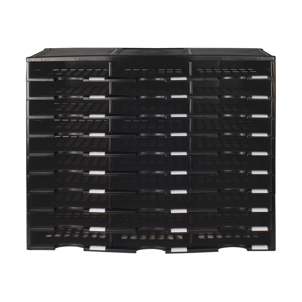 Storex Modular 30-Compartment Literature Organizer, Black