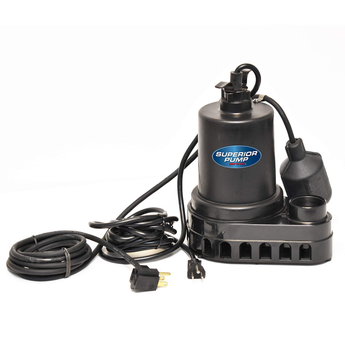 Superior Pump 92370 1/3 HP Thermoplastic Submersible Sump Pump with Tethered Float Switch