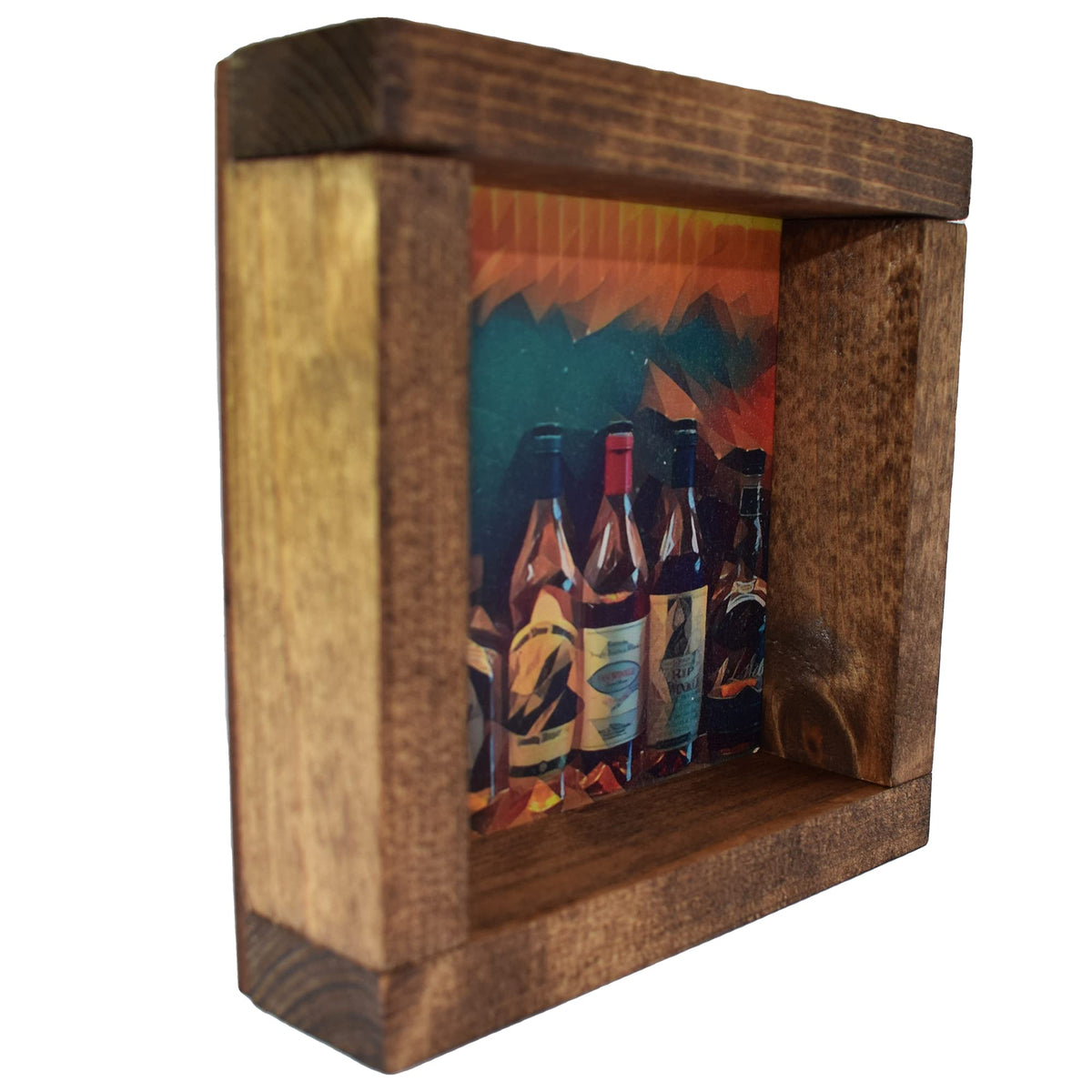 Bourbon Bottles Classic Deco Shadowbox Art