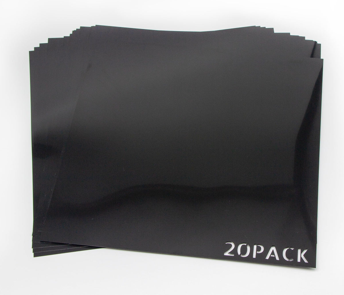 20Pack 7.5mil Opaque Black Plastic Sheets, 12X12 Inch Stencil Paper for Cricut, Laser Cutting, Template Plastic for Quilting, Blank Black Stencil Sheets,Sign Makers,Food Grade PET Stencil Material