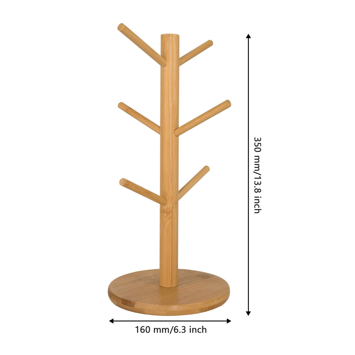 MyLifeUNIT Mug Holder Tree, Coffee Cup Holder with 6 Hooks (Yellow)