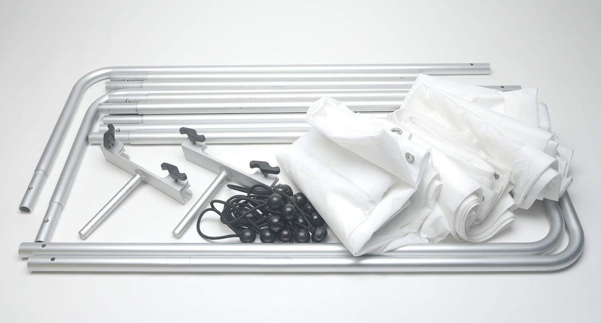 Glide Gear BFS 100 Butterfly Scrim – 4x4, 6x6, 8x8 Diffuser – 3 Nylon Silks, Quick-Setup Frame, C-Stand Clamps Included