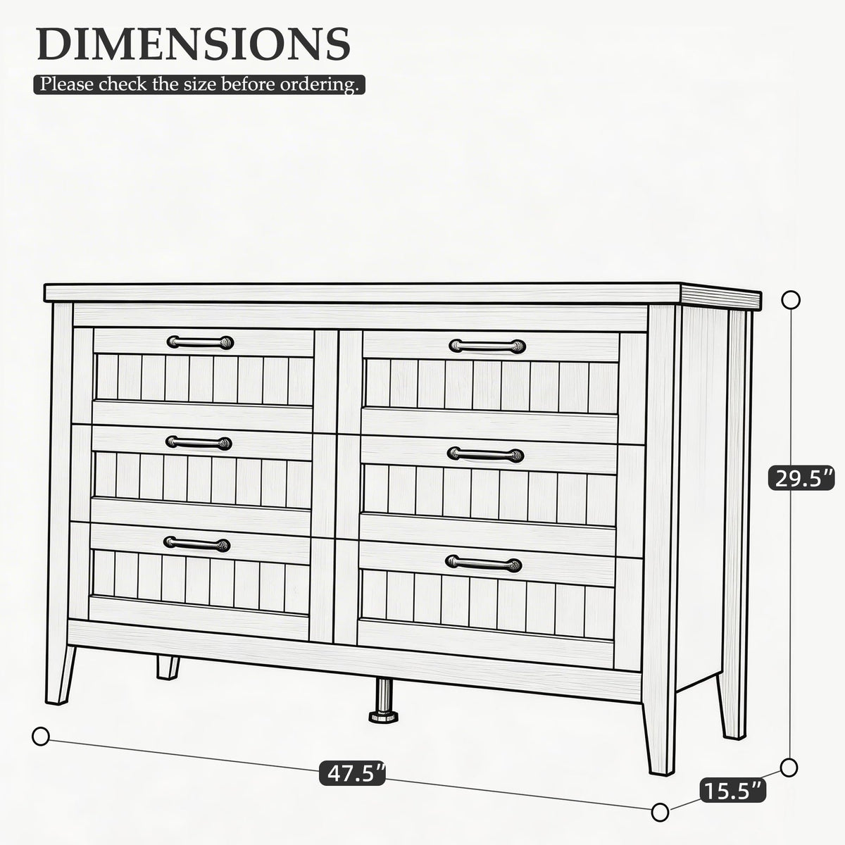 GAOMON 6 Drawer Dresser for Bedroom with Charging Station & LED Lights, Wide Dressers & Chests of Drawers, Wooden Storage Organizer for Living Room Closet Entryway, Easy Assembly, White