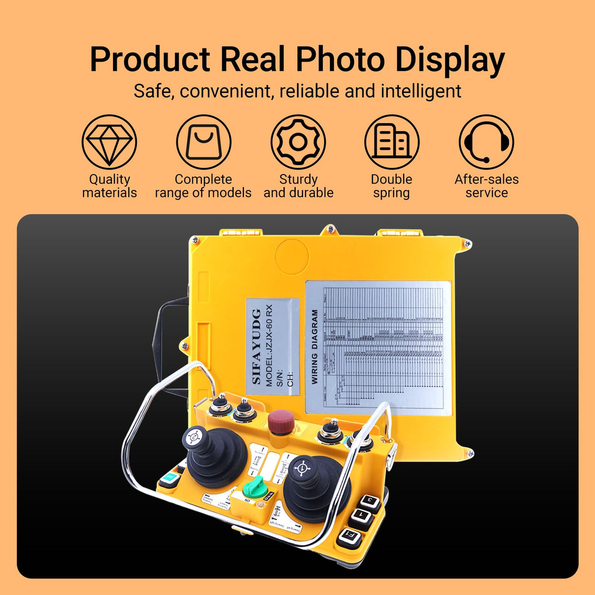 SIFAYUDG JZJX-60 Industrial Joystick Remote Control 12V-440V 2 Joysticks Radio Remote Control Industrial Wireless Lifting Tower Crane Controller